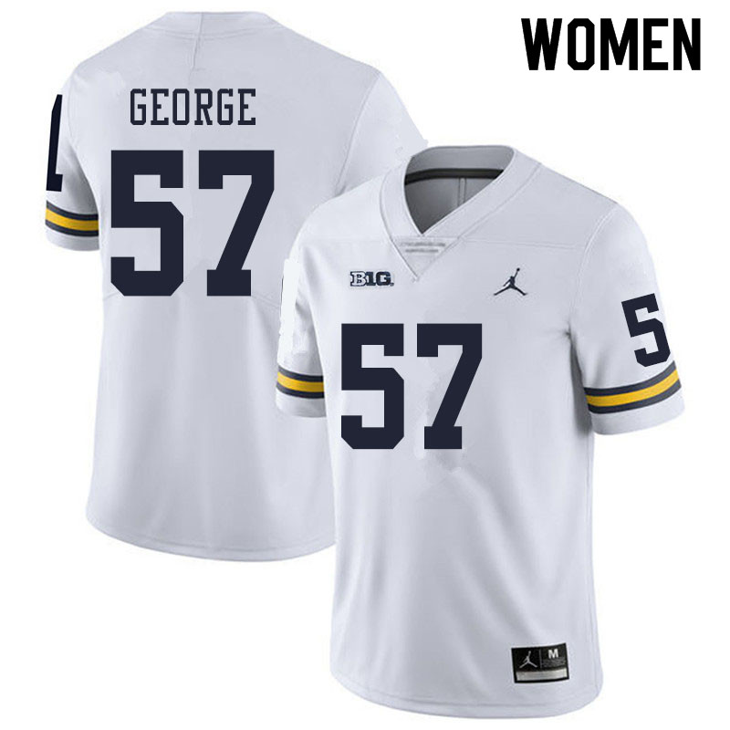 Women #57 Joey George Michigan Wolverines College Football Jerseys Sale-White
